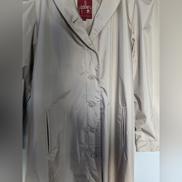 J.Gallery Long Tan Trench Coat with Belt - Picture 5 of 16